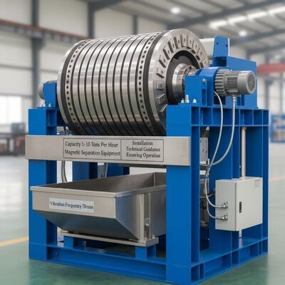Kapasite saatte 1-10 Ton 70 rmin titreşim frekansı ile manyetik ayırma ekipmanları ve operasyonu sağlayan kurulum teknik rehberliği