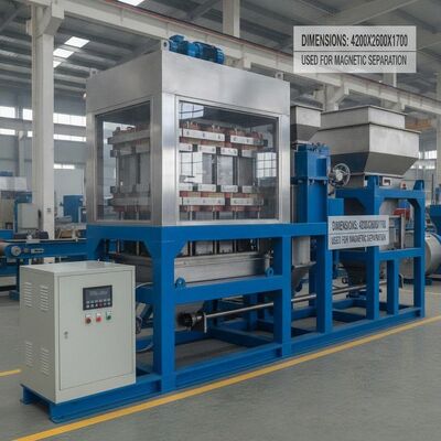 Bakımı Kolay Yüksek Eğimli Manyetik Ayırıcı 50Hz60Hz Güç Kaynağı ve 4200X2600X1700 Boyutları Dahil Manyetik Ayırma için Kullanılır