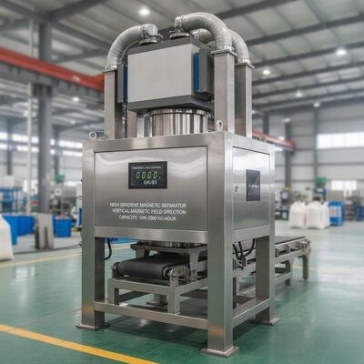 Manyetik alan kuvveti 000 Gauss Dikey manyetik alan yönü ve tipik olarak 500 2000 Kg endüstriyel yüksek eğimli manyetik ayırıcı