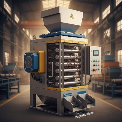 Kömür İşleme ve Malzeme Ayırma İçin Tasarlanmış Arka Plan Manyetik Alan Şiddeti 10000-15000 Gauss Manyetik Parçacık Ayırıcı