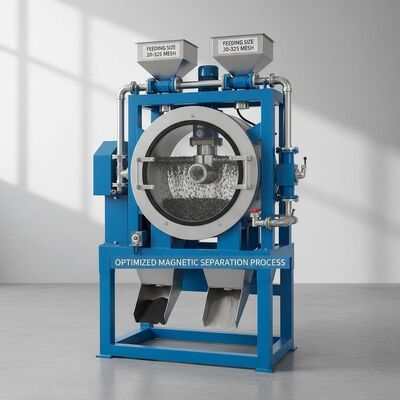 Dolaşımdaki ve çalışan manyetik ayırıcı donanımı besleme boyutu 20-325 Mesh Optimized Magnetic Separation Process