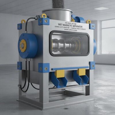 Voltaj 220480 Nemli Manyetik Ayırıcı 250MM boşluk çapı ve 5T manyetik alan yoğunluğu ile madencilik uygulamaları için uygundur